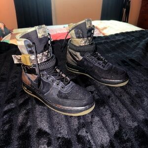 Nike Black and Camouflage High-Top Sneakers